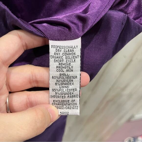 Jessica McClintock Purple Cocktail Mini Formal Dress Y2K Prom Strapless - Picture 3 of 9